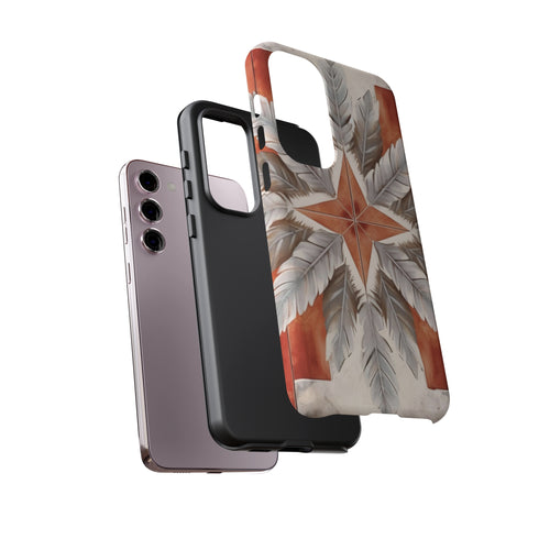 Silver Feather Compass - Impact Resistant Phone Case